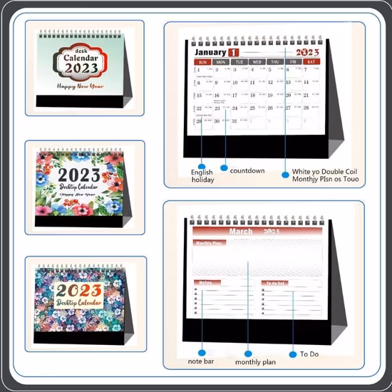 Calendario 2023 Impresión personalizada del calendario de escritorio de Adviento